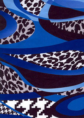 Print Fabric Blue Mamba