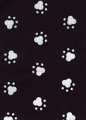 Print Fabric Paw Prints Black Background