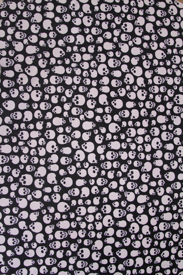Print Fabric Gray Skulls