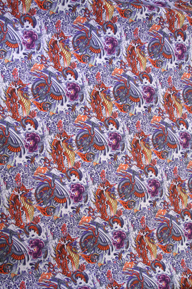 Print Fabric Painted Dragon