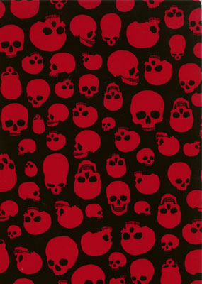 Print Fabric Red Skulls