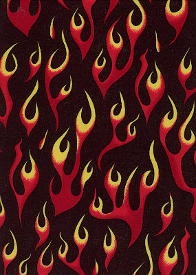 Print Fabric Tongues Fire