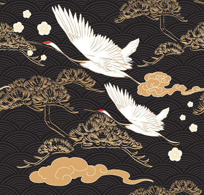 Limited Edition Fabrics - Kyoto Cranes