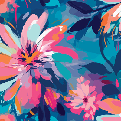 Limited Edition Fabrics - Painted Flowers